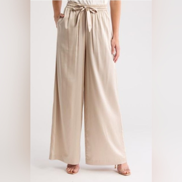 Kate Young x Splendid Silk Wide leg Pants - Picture 2 of 7
